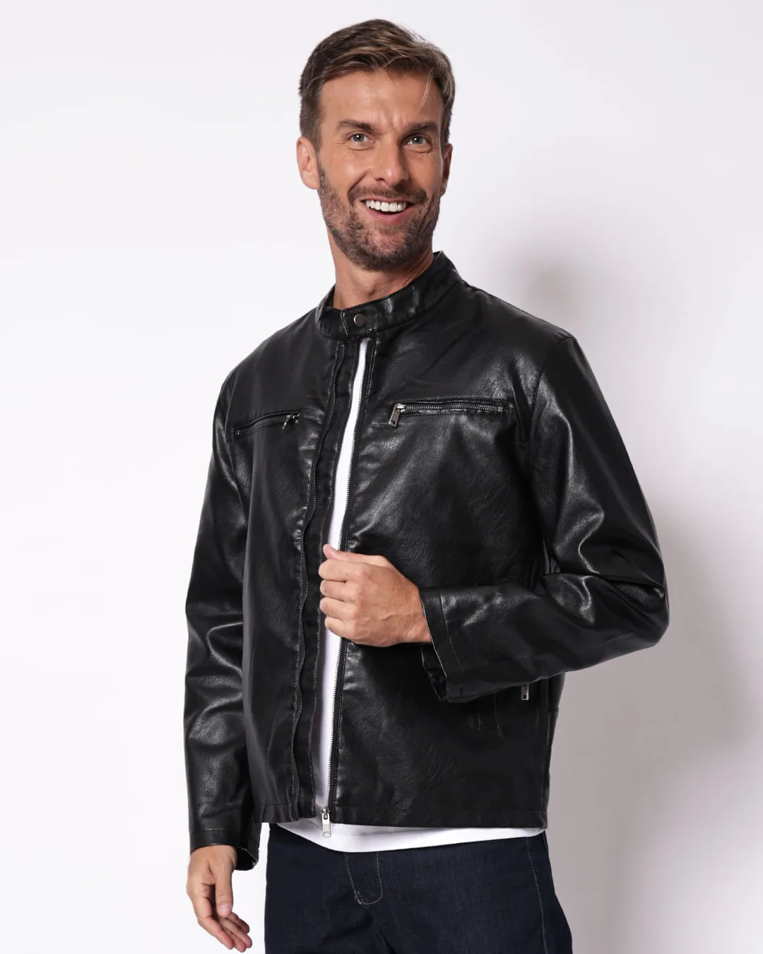 Jaqueta Masculina PU Preta