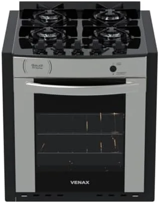 Fogao A Gas De Embutir Gaudi Prisma Vitreo Bl 4q Inox Gas Glp