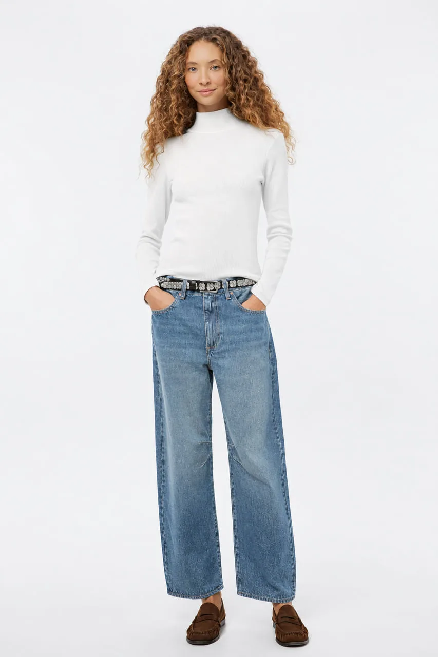 Blusa Feminina Gola Alta Canelada - Off white