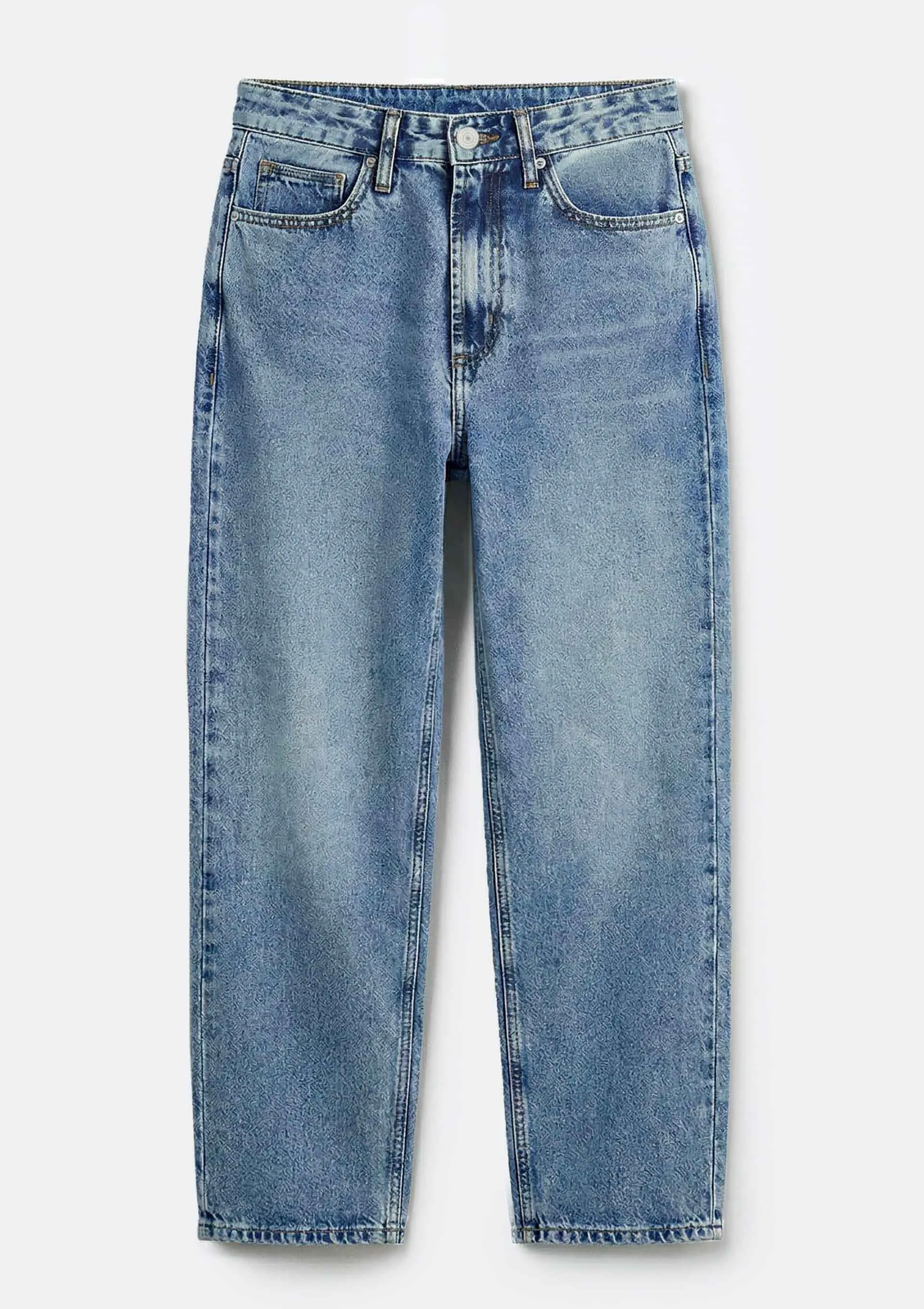 Calça Jeans Feminina Mom Cintura Alta - Azul