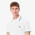 Camisa Polo Lacoste Trim Accent L.12.12 Ajuste Regular Masculina - Branco
