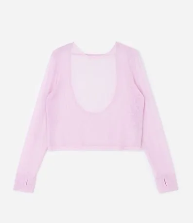 Blusa Esportiva em Tule com Decote Profundo nas Costas Curve & Plus Size