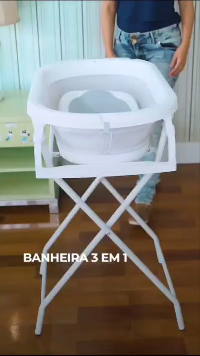 Banheira Bebe Dobravel Com Suporte E Mini Assento 44l Pipdip