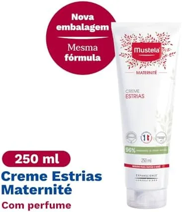 Mustela Creme Estrias 250ml - Hidrata e Acalma a Sensação de Coceira - Com 96% de Ingredientes de Origem Natural - Mustela Maternité