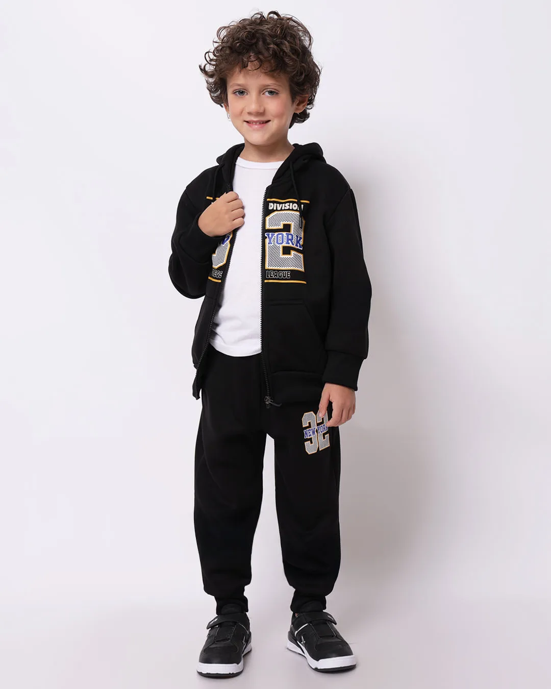 Calça Moletom Infantil Jogger Estampa New York Preta