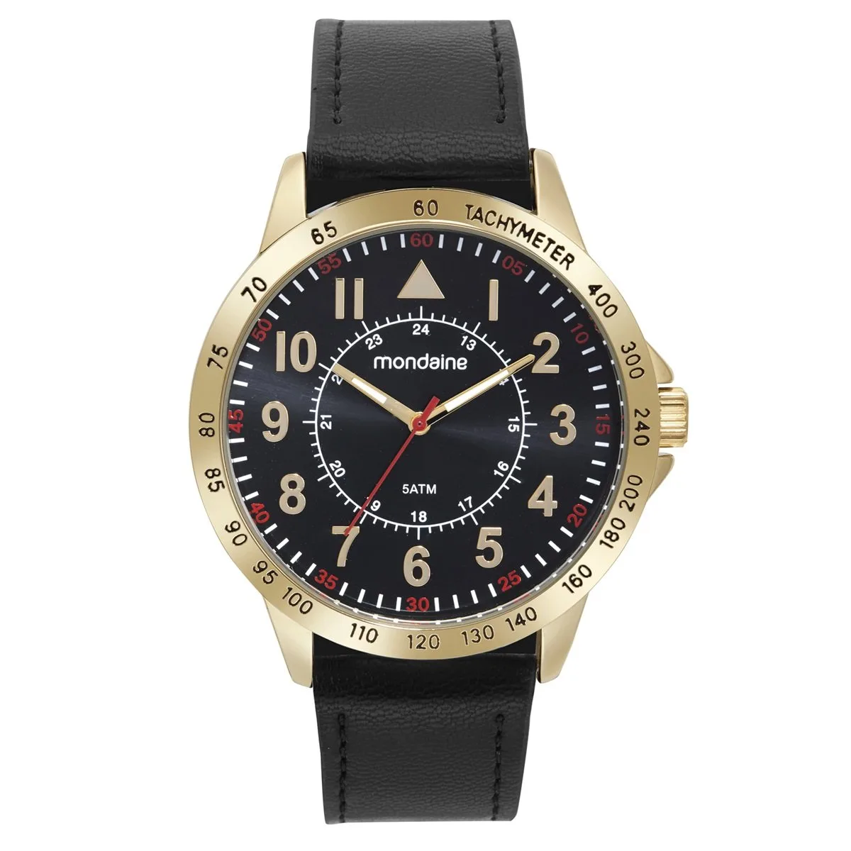 Relógio Masculino Mondaine Casual Couro Preto 99666GPMVDH2