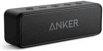 Anker soundcore 2 Caixa de Som Bluetooth Portátil com 12W de Som Estéreo, Bluetooth 5, BassUp, à Prova d'Água IPX7, 24 Horas de Reprodução, Emparelhamento Estéreo Sem Fio, Ideal para Casa e Viagens