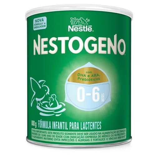 Nestle Fórmula Infantil Nestogeno 1 0 a 6 meses 800g com probióticos, ferro e vitaminas