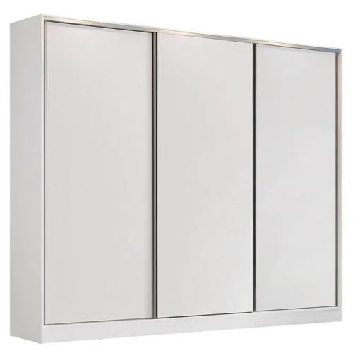 Guarda Roupa Casal 100% MDF Madesa Zurique 3 Portas de Correr - Branco