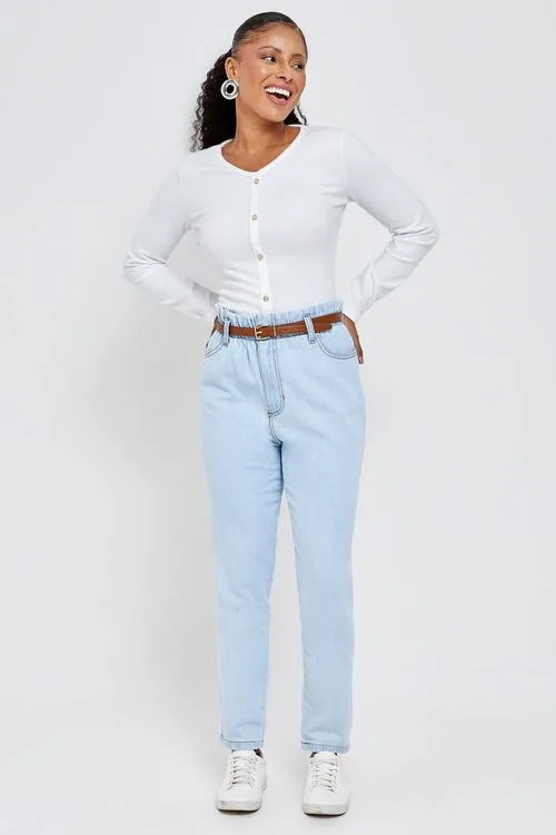 Calça Feminina Clochard Jeans Claro Caedu