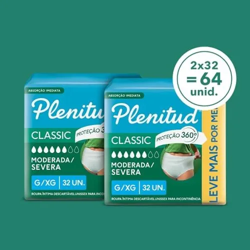 Plenitud Roupa Íntima Classic para Incontinência G/XG 2x32-64 Un