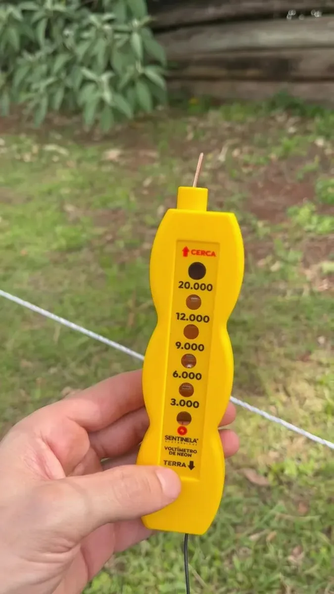 Voltímetro Cerca Elétrica Rural Analógico Neon Sentinela