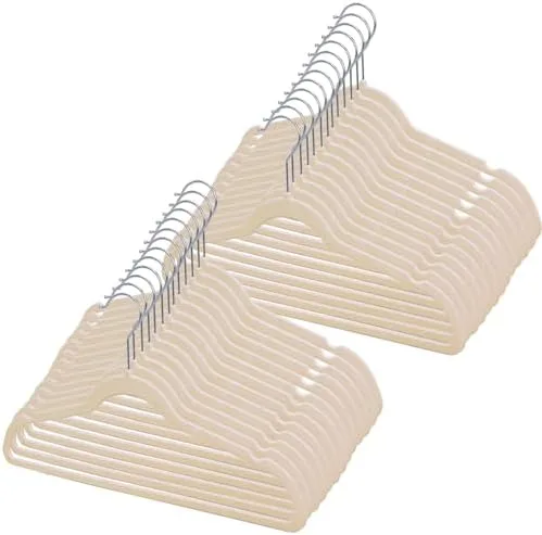 Kit 50 Cabides de Veludo 360° Antideslizante Kit Cabide para Roupas Camiseta Calça