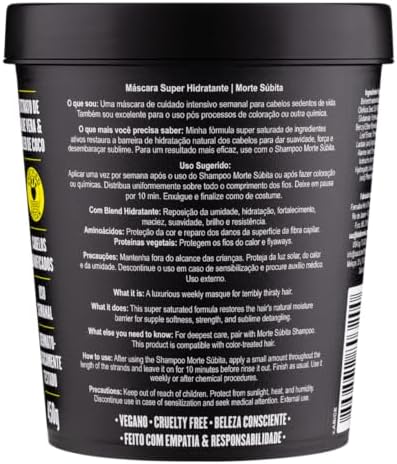 Morte Súbita Máscara Super Hidratante 450g , Lola Cosmetics