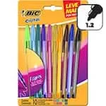 Caneta Esferográfica BIC Escrita Média Cristal Fashion 10 Cores, Leve Mais Por M...