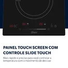 Cooktop 2 Bocas Indução com Painel Touch Vidro Preto 127V (110V) 2 em 1 OTOP202 Oster