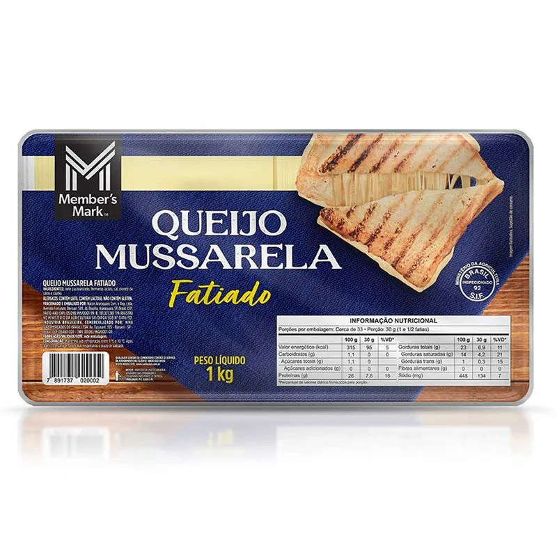 Queijo Mussarela Fatiado Member's Mark 1kg