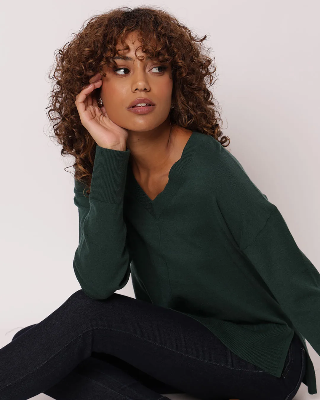 Suéter Feminino Tricô Donatta Decote V Verde