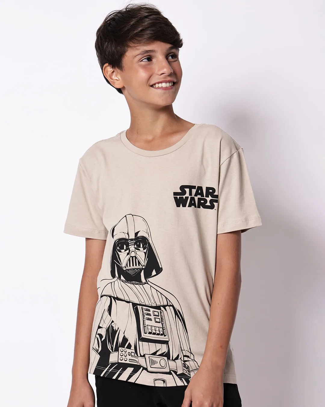 Camiseta Juvenil Algodão Star Wars Bege