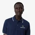 Camisa Polo Lacoste Pocket Accent L.12.12 Masculina - Marinho+Branco
