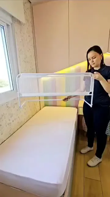 Grade Para Proteção De Cama Simples Dobrável Branca Ninos Cor Branco Liso