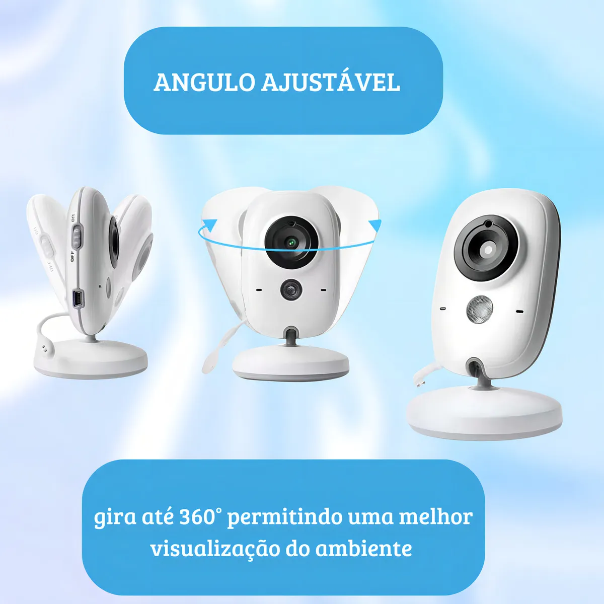 Babá Eletrônica VLX VB603 sem Fio com Câmera cor branco