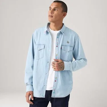 Camisa Levi's® Relaxed Western Lavagem Média