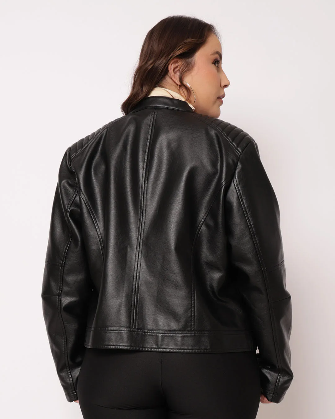 Jaqueta Plus Size Feminina Pu Preta