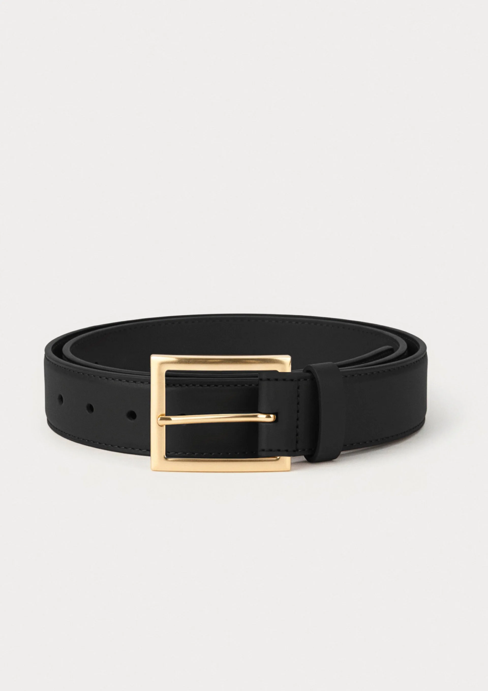 Cinto Feminino Em Couro Com Fivela - Preto