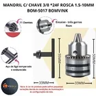 Mandril C/ Chave Furadeira 3/8 *24f Rosca 1.5-13mm Bom-5017