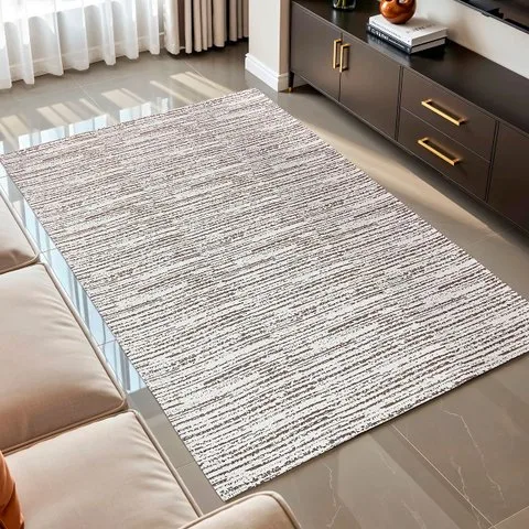 Tapete Sala Quarto Artesanal 1,40 X 2,00m Caramelo Mesclado Antiderrapante Rústico Moderno Elegante