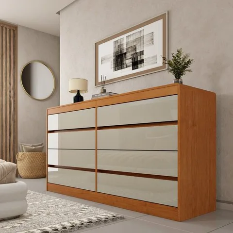 Cômoda 8 Gavetas Orgânica 100% MDF 158cm Luna Espresso Móveis