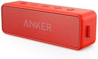 Anker SoundCore 2 Alto-falante Bluetooth portátil, sem fio, graves aprimorados, reprodução 24 horas, alcance de 20 metros, resistente à água IPX7, microfone embutido, ideal para viagens
