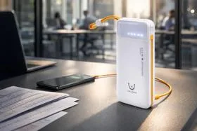Power Bank 20000mAh alta capacidade, carregamento rápido e seguro. Energia extra para seu celular o dia todo. Portátil, potente e indispensável.