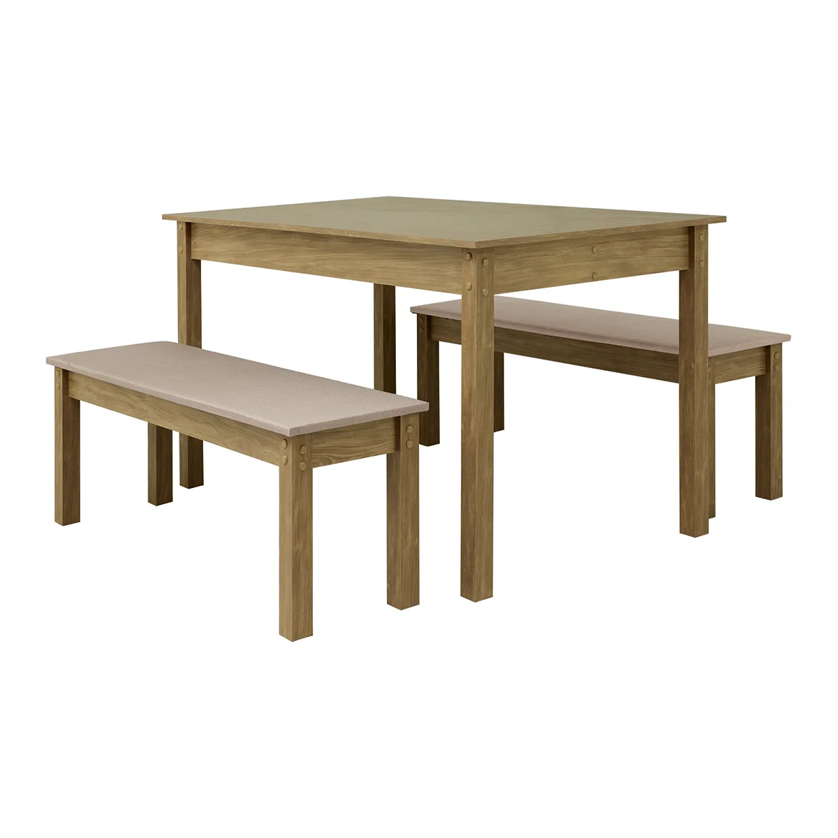Mesa de Jantar Ditália 2Bancos JA-220+JA-225 - Cor Diamond