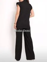 Modas Domi Conjunto Feminino Luis Twill Estilo Terno Elegante Sofisticado 861000