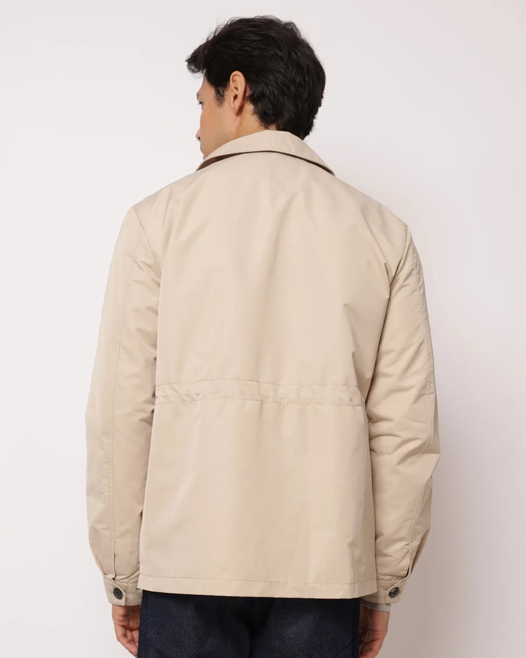 Jaqueta Masculina Parka com Bolsos Bege