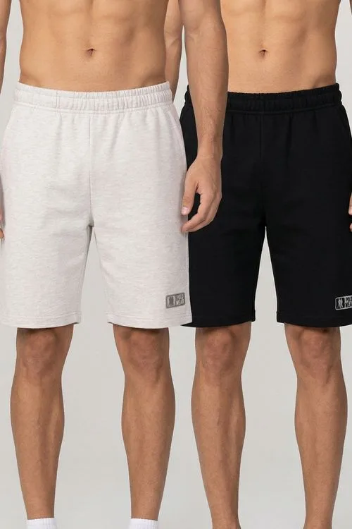 Kit 2 Bermudas Moletom Masculina Lisa Polo Wear Sortido
