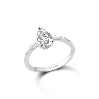 Anel Gota Cielo em Ouro Branco com Ouro Amarelo e Diamante de Laboratório 1ct