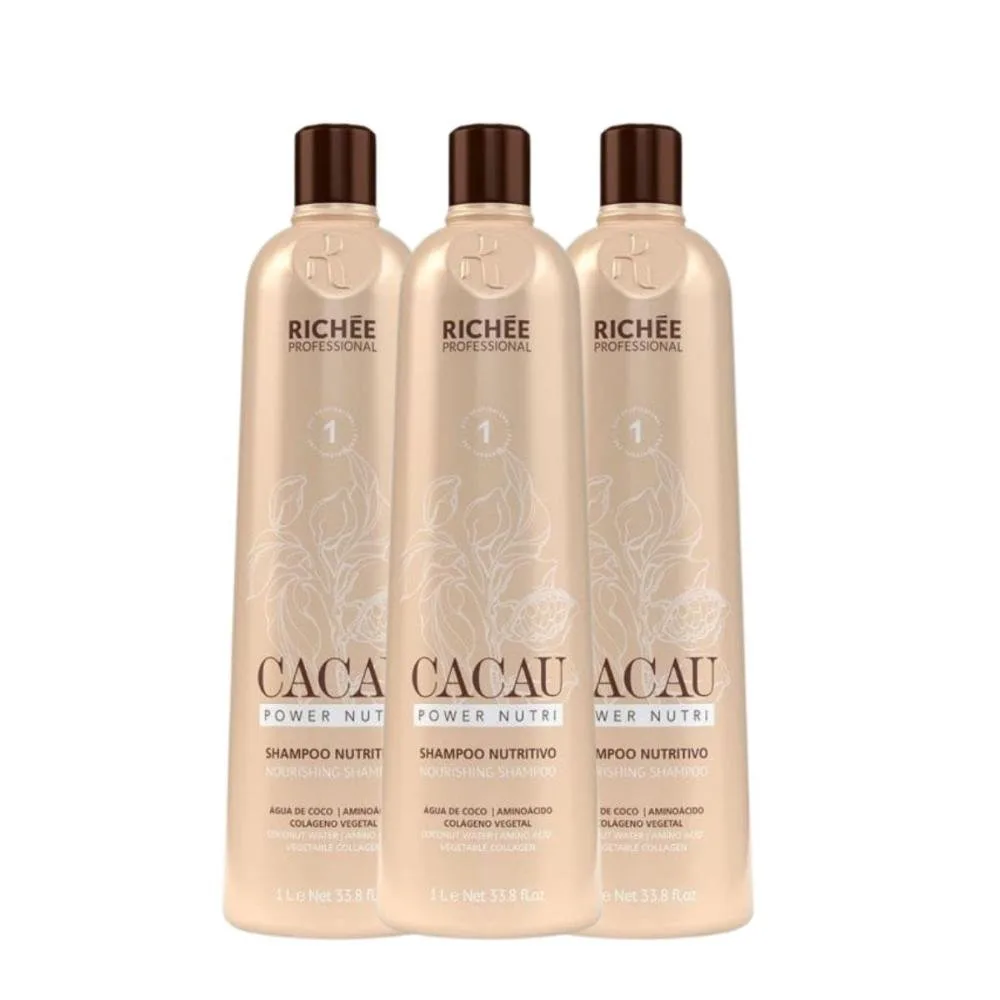 Kit Richée Cacau Power Nutri 3 Shampoo 1 Litro