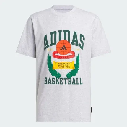 Camiseta Estampada Basketball Crest adidas Performance Cinza