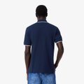 Camisa Polo Lacoste Pocket Accent L.12.12 Masculina - Marinho+Branco