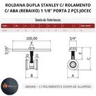 Roldana Guia Trilho Stanley 2 Rodas C/rolamento Rebaixo Aba 1/18" Porta 2pcs Jocec