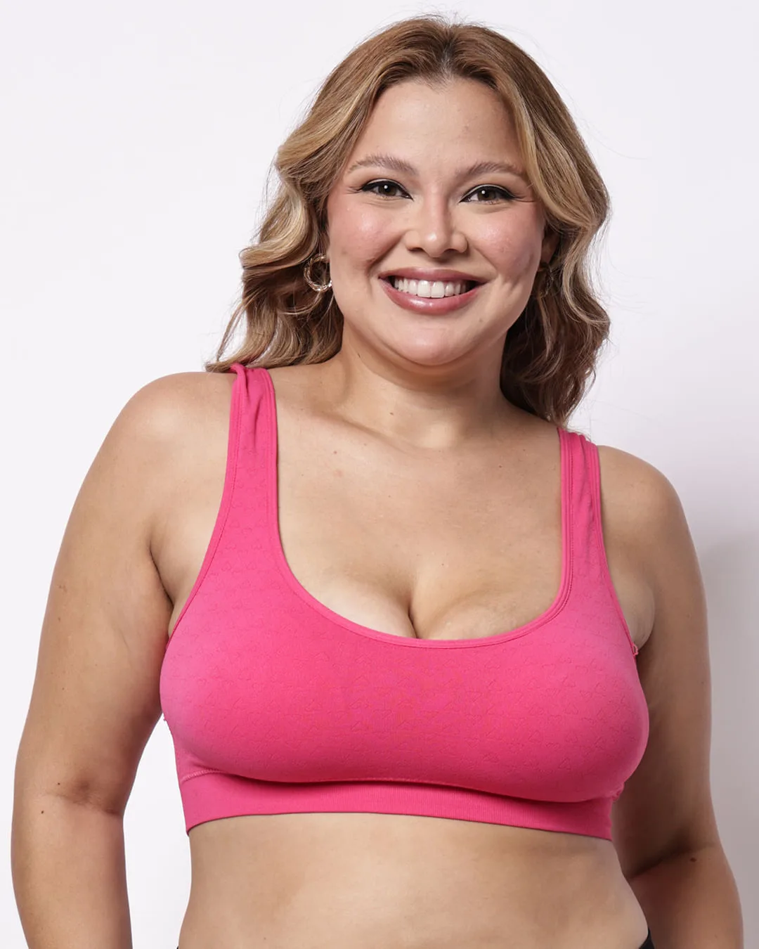 Sutiã Top Plus Size Feminino com Bojo Removível Rosa