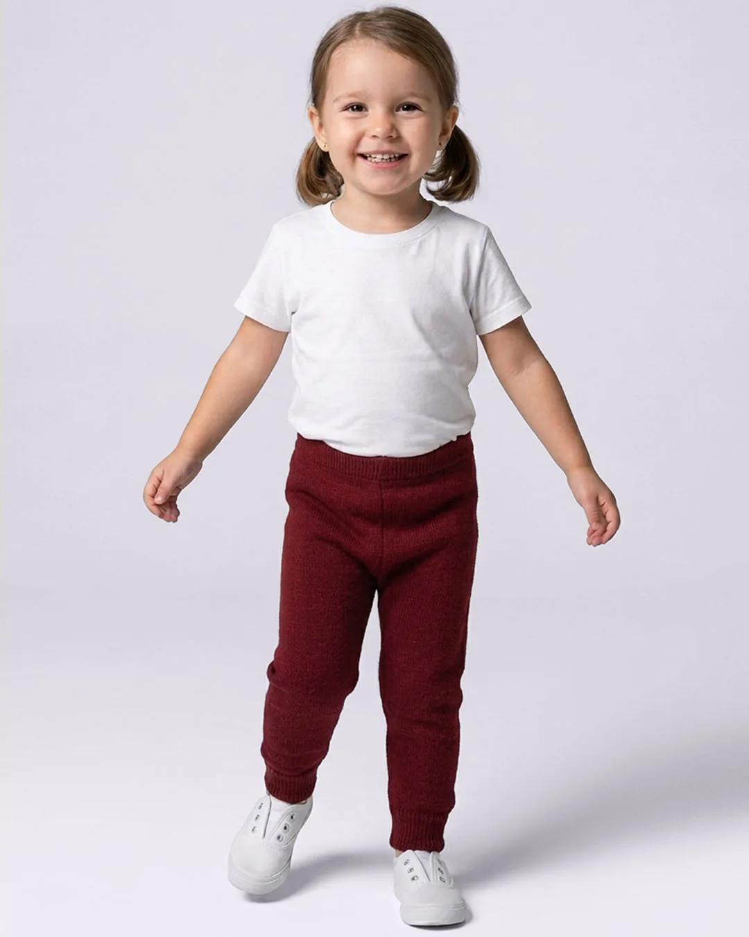 Calça Legging Bebê Tricô Vinho