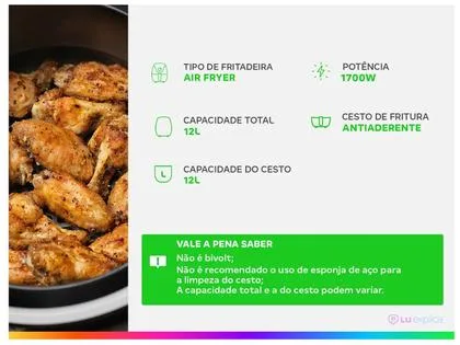 Fritadeira Oven Fryer 12L Oster Multi Touch 3 em 1