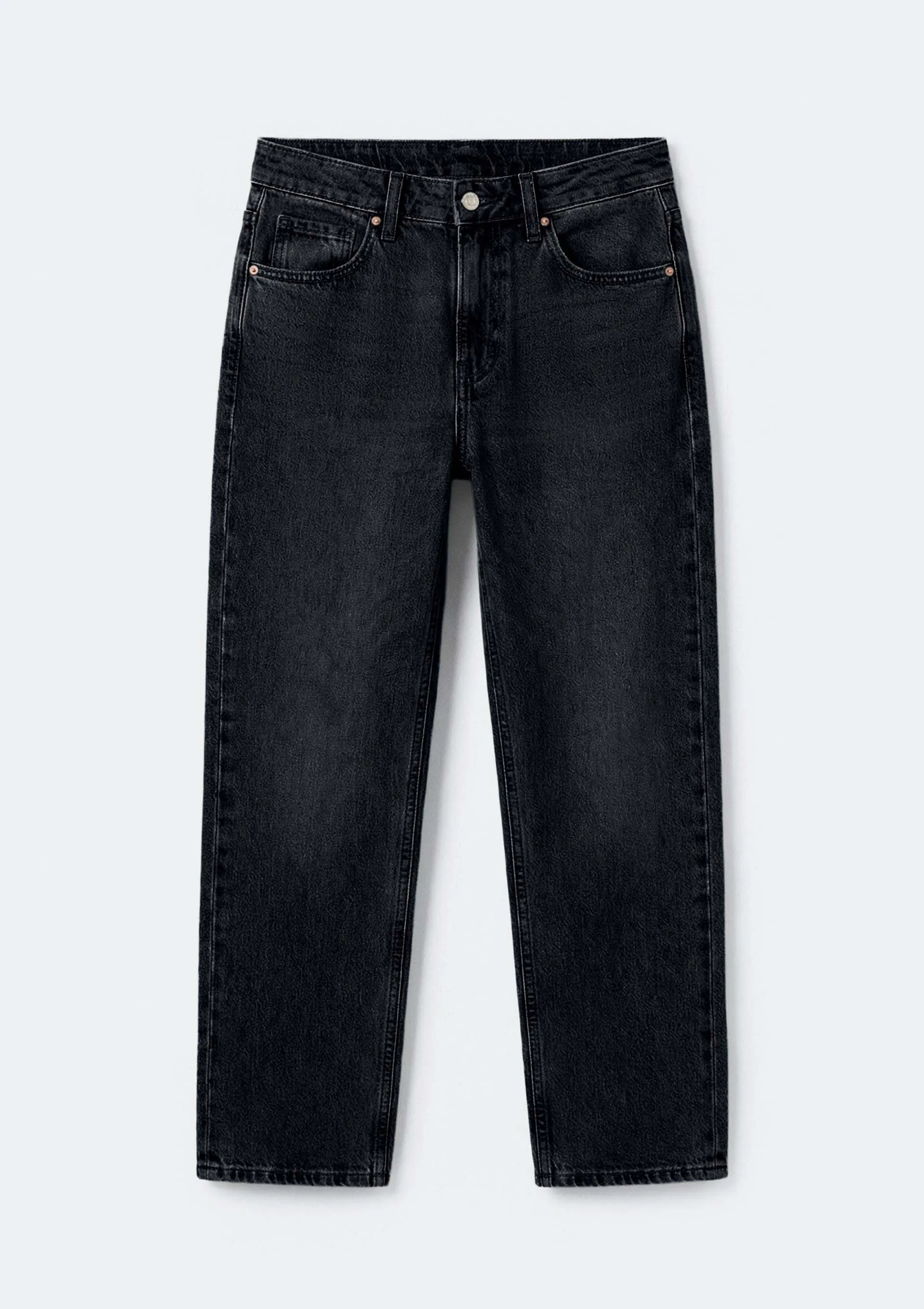 Calça Jeans Feminina Reta Cintura Baixa - Preto