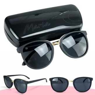 Oculos feminino sol preto vintage premium presente nota