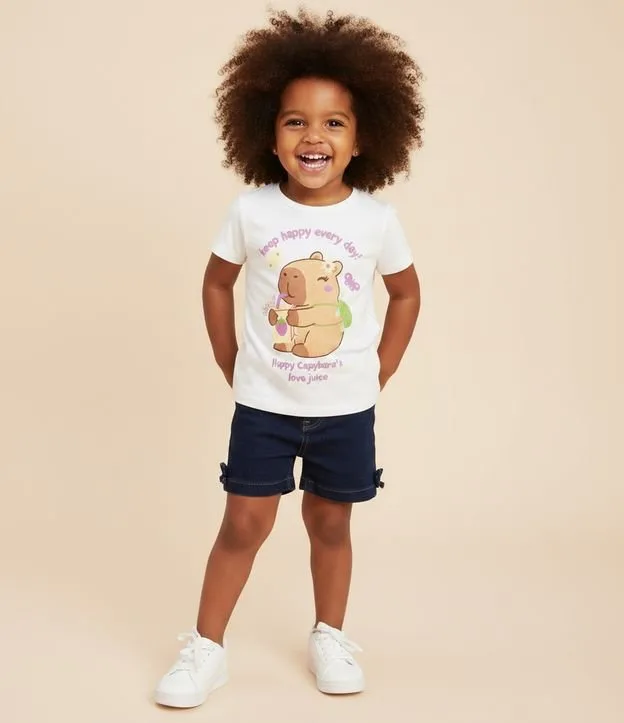Blusa Infantil com Estampa Capivara - Tam 1 a 6 Anos
