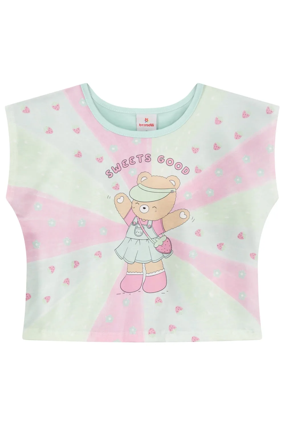 Blusa infantil menina do Lotso com brilho Brandili